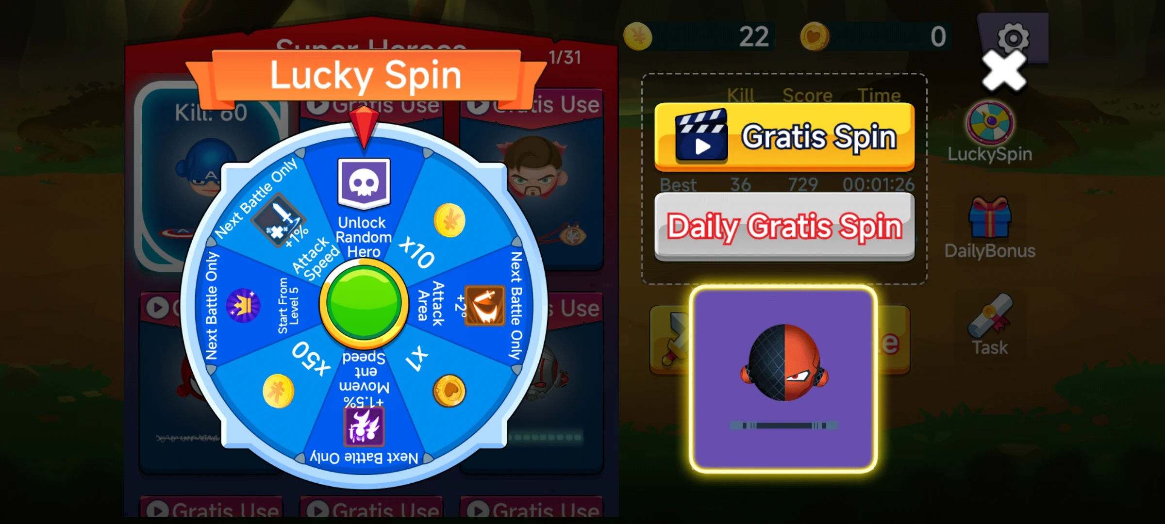 SuperHero io daily rewards and missions